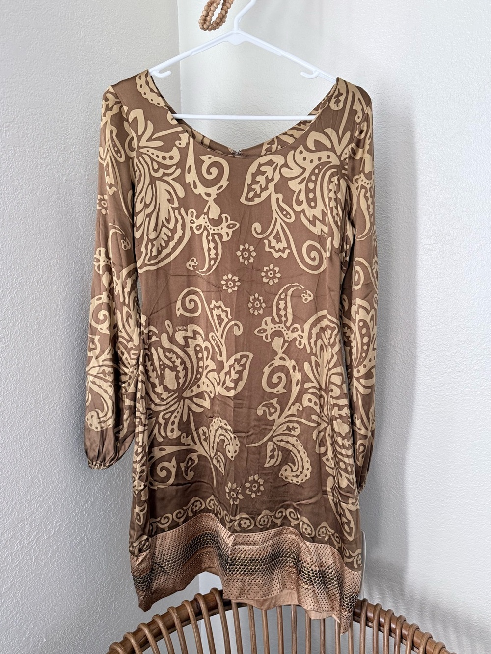 Vintage Hale Bob Brown & Gold Mini Dress